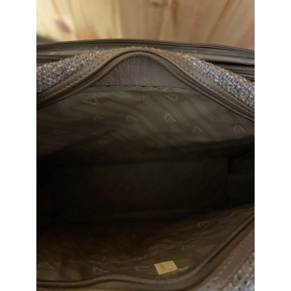 Vintage JORDACHE Tweed Luggage Overnight Carry On Bag Brown Tan 11x15x6